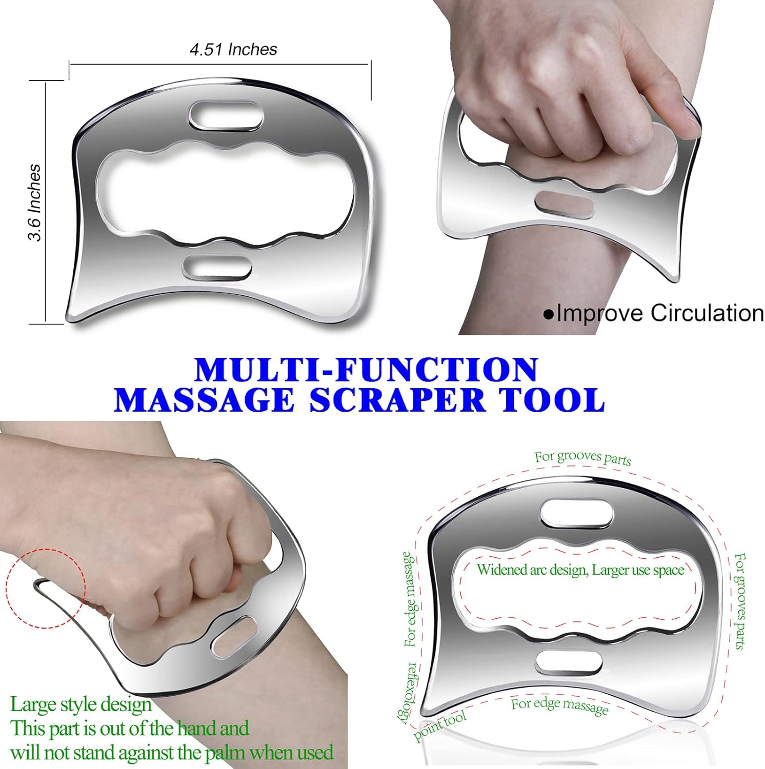 BYYDDIY 4 in 1 Gua Sha Massage Tool Set - Muscle & Fascia Scraper, Scar Tissue Tool for Physical Therapy